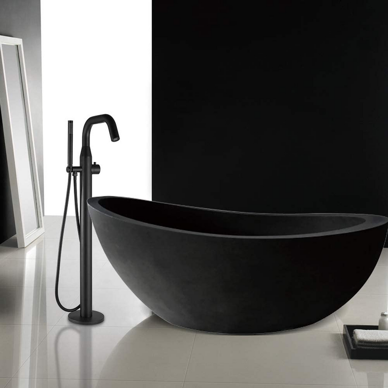 Wholesale 5pcs HEATGENE Bathtub Faucet Freestanding Tub Filler Floor Mounted with Handheld Shower - HG9012-MB