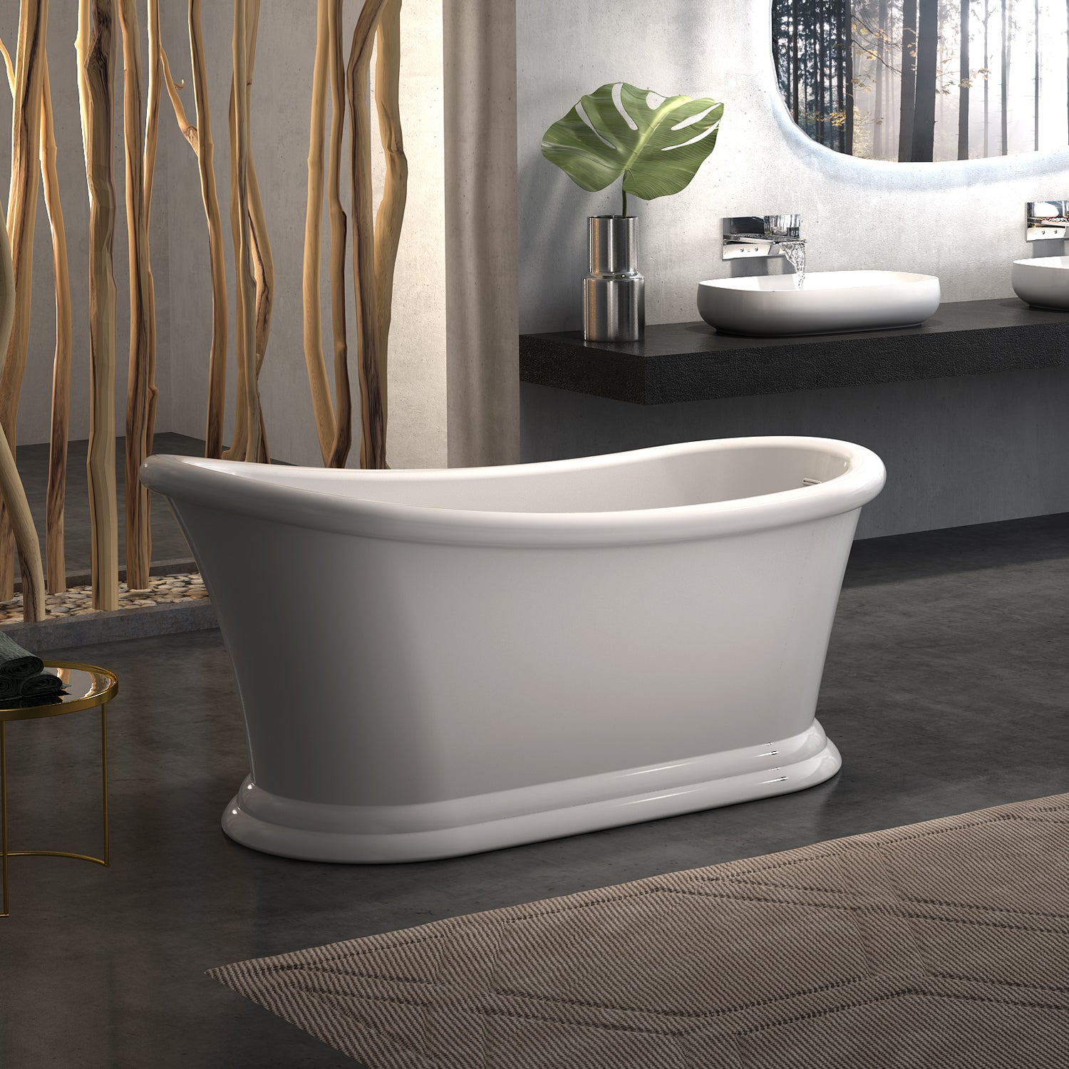 Freestanding Bathtub 67" Acrylic Contemporary Soaking Tub UPC Certified Drain & Overflow Assembly Included