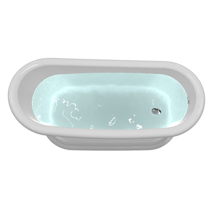 Freestanding Bathtub 67" Acrylic Contemporary Soaking Tub UPC Certified Drain & Overflow Assembly Included