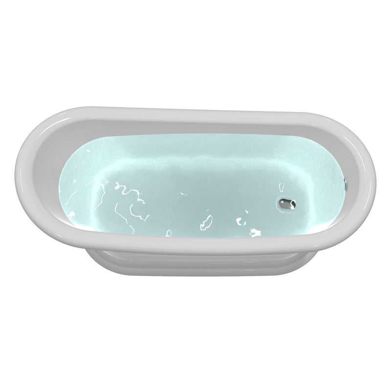 HEATGENE 67" Acrylic Freestanding Bathtub Contemporary Soaking Tub Easy to Install UPC Certified Drain & Overflow Assembly Included HG409