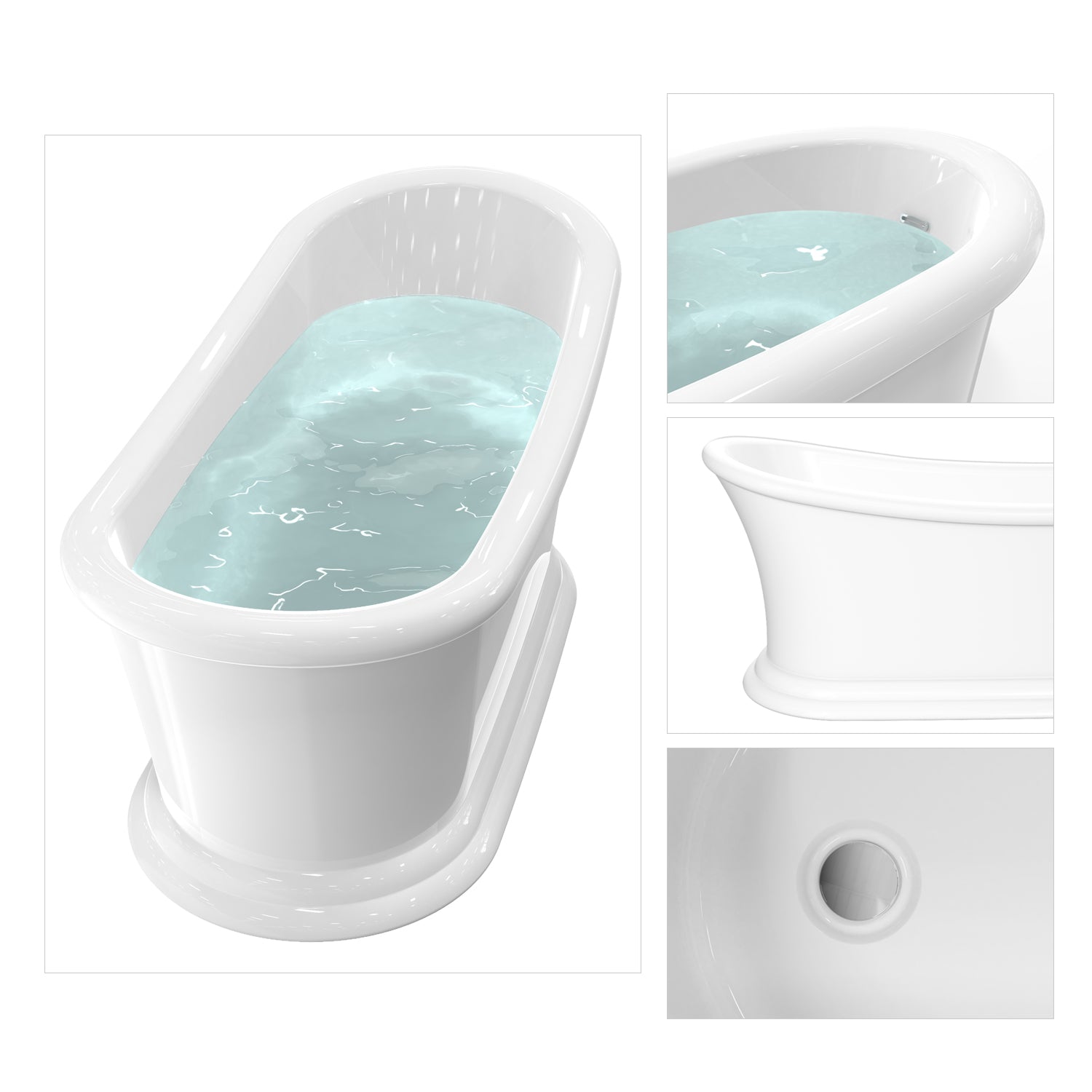 Freestanding Bathtub 67" Acrylic Contemporary Soaking Tub UPC Certified Drain & Overflow Assembly Included