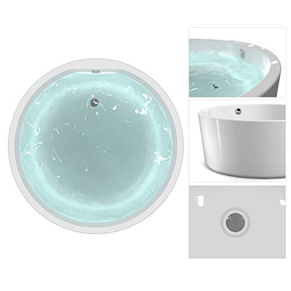 Freestanding Bathtub 59" Acrylic Contemporary Soaking Tub UPC Certified Drain & Overflow Assembly Included