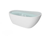 HEATGENE Acrylic Freestanding Soaking Bathtub, UPC Certified, Drain & Overflow Assembly Included - White HG416