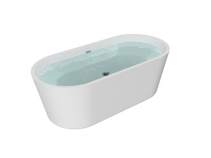 Freestanding Soaking Bathtub, Acrylic, UPC Certified, Drain & Overflow Assembly Included