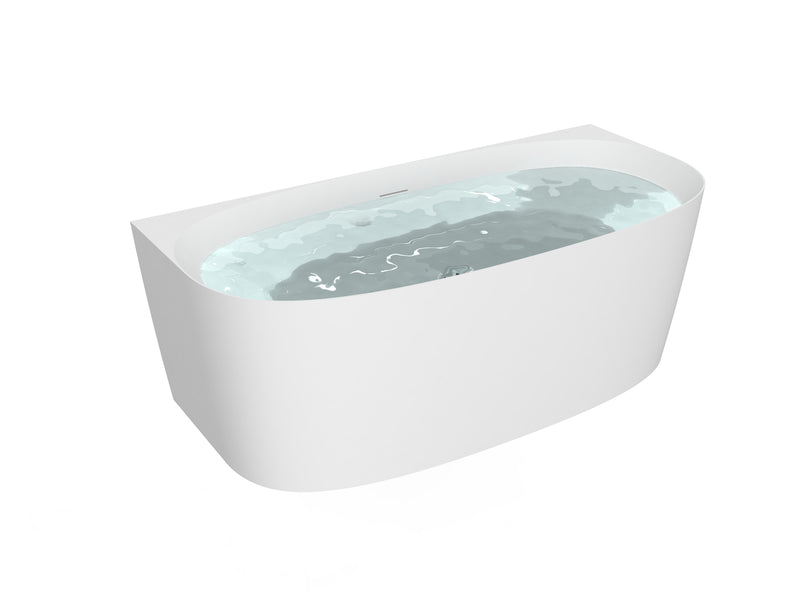 HEATGENE 63 Inches Acrylic Freestanding Soaking Tub, UPC Certified, Drain & Overflow Assembly Included HG-694
