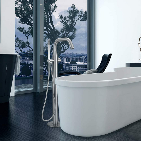 HEATGENE Bathtub Faucet Freestanding Tub Filler Floor Mounted with Handheld Shower - HG9012